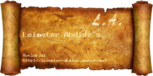Leimeter Abdiás névjegykártya